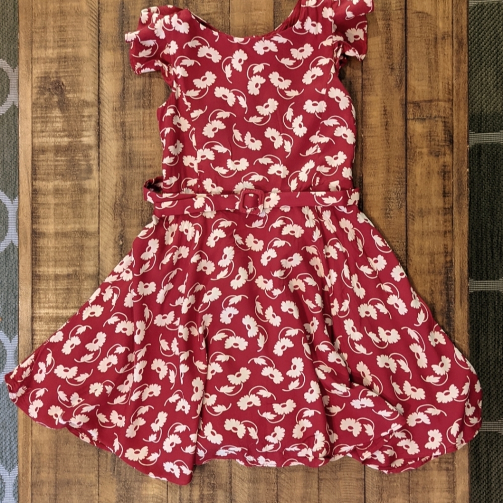 Polo Ralph Lauren Floral red belted dress size 5
